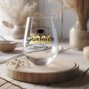 Vaso De Vino Nombre de graduado moderno 2026