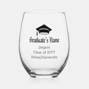 Vaso De Vino Nombre de graduado personalizado Clase Cap Tassel