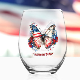 Vaso De Vino Nombre de la bebé norteamericana de mariposa patri