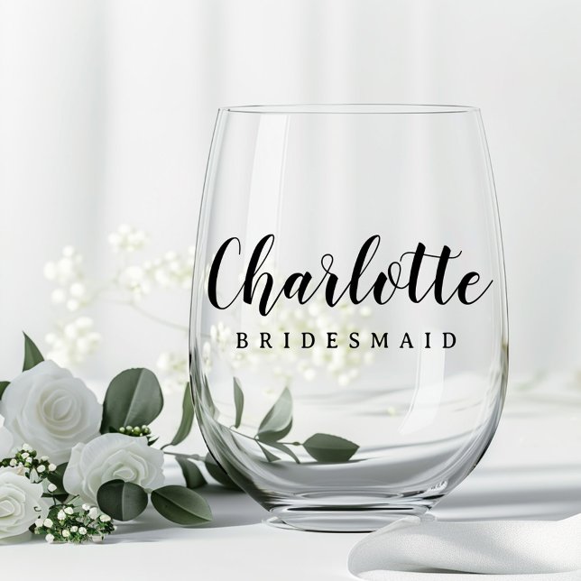 Vaso De Vino Nombre de la dama de honor guión lindo (Subido por el creador)
