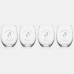 Vaso De Vino Nombre de la dama de honor Retro Luxe Beach Palm T<br><div class="desc">Retro Luxe Beach Palm Trees Bridesmaid Nombres de Vino sin Sombrero - conjunto de 4 lentes personalizados con sus nombres de damas de honor.</div>