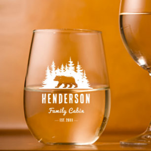 Vaso De Vino Nombre de la familia Rustic Bear Woods