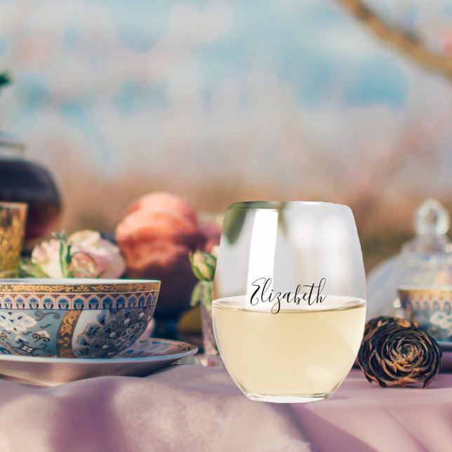 Vaso De Vino Nombre elegante letra mujer (Subido por el creador)