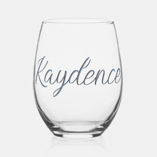 Vaso De Vino Nombre elegante manuscrito de pizarra gris 3D