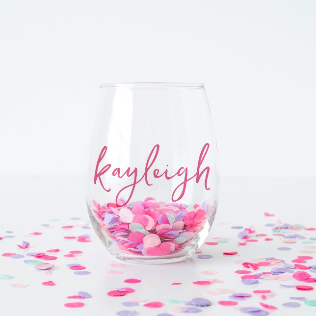 Vaso De Vino Nombre escrito a mano para fiesta de soltera (Subido por el creador)