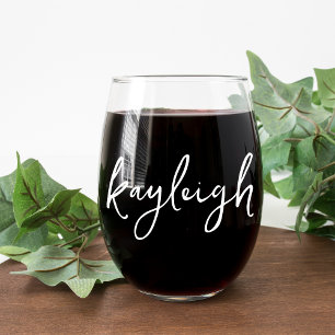 Vaso De Vino Nombre escrito a mano para fiesta de soltera