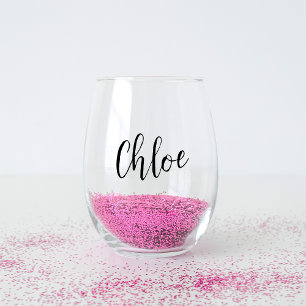 Vaso De Vino Nombre escrito a mano para fiesta de soltera