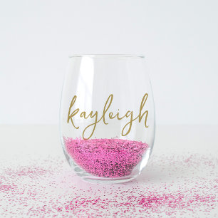 Vaso De Vino Nombre escrito a mano para fiesta de soltera