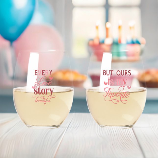 Vaso De Vino Nombre Personalizado 2 Cuota Romántica (Insitu (Baby Shower))