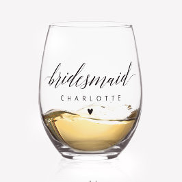 Vaso De Vino Nombre personalizado de la propuesta de la dama de