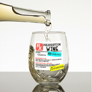 Vaso De Vino Nombre personalizado de vino con receta graciosa