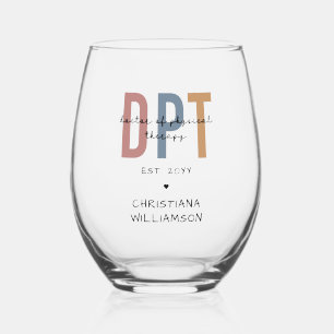 Vaso De Vino Nombre personalizado DPT Médica de Terapia Física