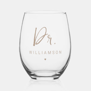 Vaso De Vino Nombre Personalizado Dr. Médica Minimalista Gradua