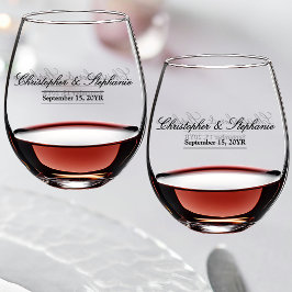 Vaso De Vino Nombre Personalizado Fecha Discurso Elegante para