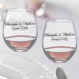 Vaso De Vino Nombre personalizado Fecha elegante ensayo discurs