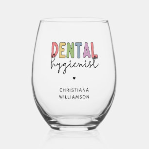 Vaso De Vino Nombre personalizado Higienista dental Regalos RDH