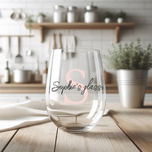 Vaso De Vino Nombre personalizado moderno Minimalista negro y r