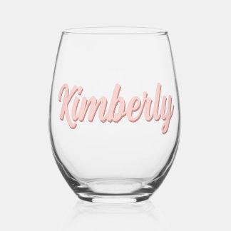 Vaso De Vino Nombre personalizado moderno y elegante