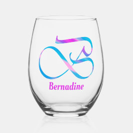 Vaso De Vino Nombre personalizado Monograma "B" Resumen Primave