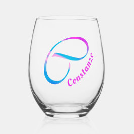 Vaso De Vino Nombre personalizado Monograma "C" Resumen Primave