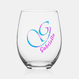 Vaso De Vino Nombre personalizado Monograma "G" Resumen Primave