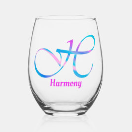 Vaso De Vino Nombre personalizado Monograma "H" Resumen Primave