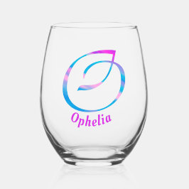 Vaso De Vino Nombre personalizado Monograma "O" Resumen Primave