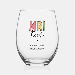 Vaso De Vino Nombre personalizado MRI Tech Regalos Tecnológic