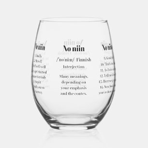 Vaso De Vino Nombre personalizado "No niin" finlandés que dice 
