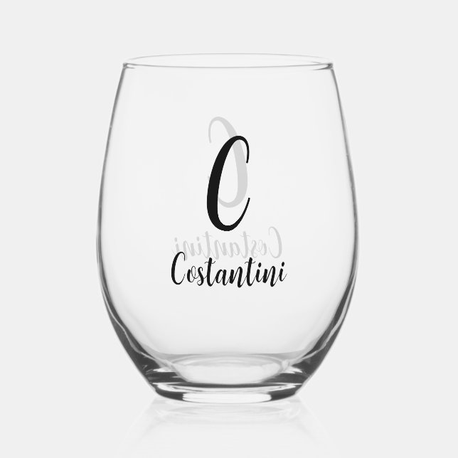 Vaso De Vino Nombre personalizado Vidrio (Anverso)