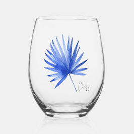 Vaso De Vino Nombre sutil y elegante de la hoja de palma tropic