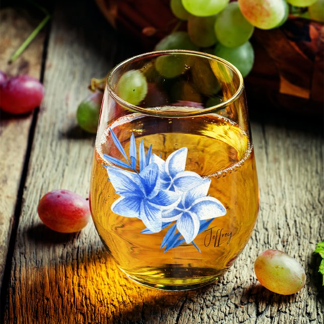 Vaso De Vino Nombre sutil y elegante, frangipanis tropicales co (Subido por el creador)