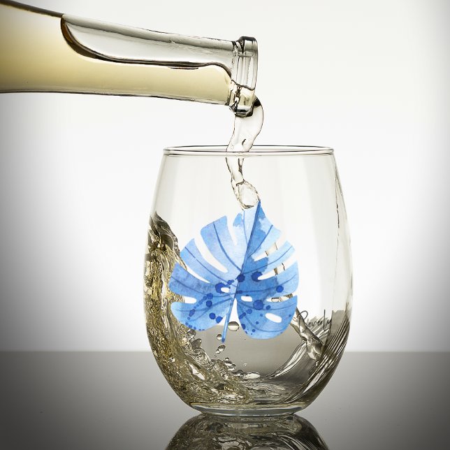 Vaso De Vino Nombre sutil y elegante, hoja de monastera tropica (Subido por el creador)