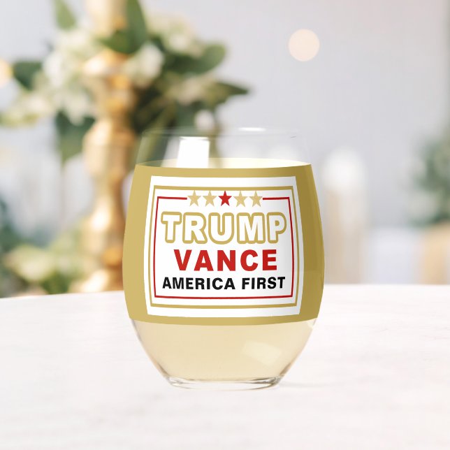 Vaso De Vino Nombre, Trump-Vance America First 2025 (Insitu (Boda))