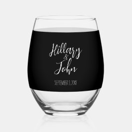 Vaso De Vino Nombres de parejas bodas y Date Classic
