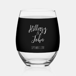Vaso De Vino Nombres de parejas bodas y Date Classic