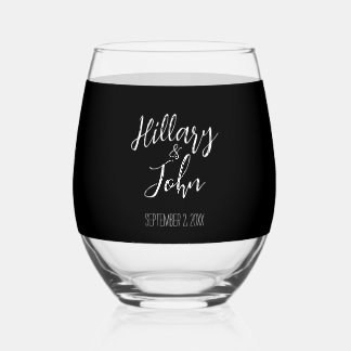 Vaso De Vino Nombres de parejas bodas y Date Classic