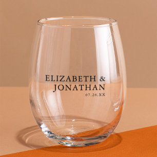Vaso De Vino Nombres de parejas minimalistas modernas en texto 