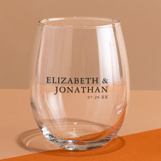 Vaso De Vino Nombres de parejas minimalistas modernas en texto 