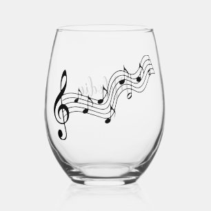 Vaso De Vino Notas musicales Puntuación Diseño Vino Glass