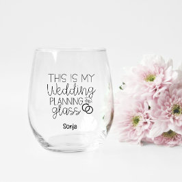 Vaso De Vino Novia para ser negro, moderno guión, boda personal