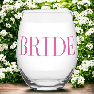 Vaso De Vino Novia Rosa Moderno Personalizado