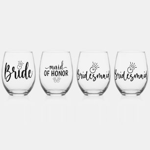 Vaso De Vino Novia y fiesta de novias