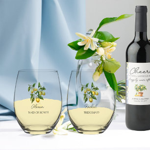 Vaso De Vino Noviaria del partido de la novia Boda del limón