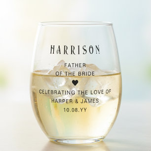 Vaso De Vino Novio Personalizado Padre Del Novio Fiesta De Boda