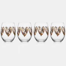 Vaso De Vino Nuestro Día de la Boda Bliss Elegante