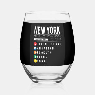 Vaso De Vino Nuevos 5 distritos de Nueva York