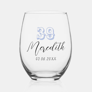 Vaso De Vino Número de cumpleaños de Heather | Fecha de nombre 