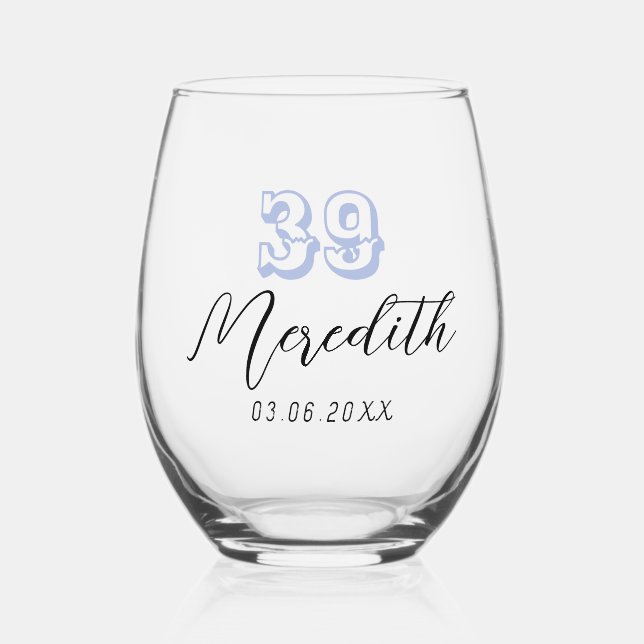 Vaso De Vino Número de cumpleaños de Heather | Fecha de nombre  (Anverso)