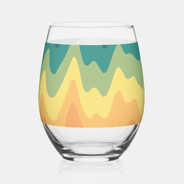Vaso De Vino Ola de Color Horizonte (Anverso)